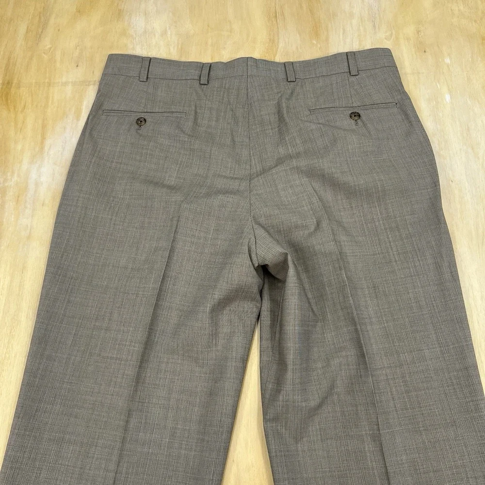 Brooks Brothers Suit Mens 43R Wool Pleated Pants 37x32 (Unhemmed) Tan